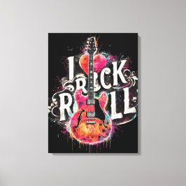 I Liebe Rock'n'Roll Electric Guitar Painting Leinwanddruck