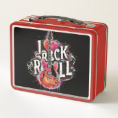 I Liebe Rock'n'Roll Electric Guitar Painting Metall Brotdose (Rückseite)