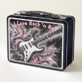I Liebe Rock'n'Roll Electric Guitar Painting Metall Brotdose (Rückseite)