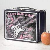I Liebe Rock'n'Roll Electric Guitar Painting Metall Brotdose (Beispiel)
