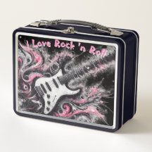 I Liebe Rock'n'Roll Electric Guitar Painting
