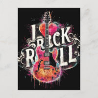 I Liebe Rock'n'Roll Electric Guitar Painting
