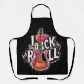 I Liebe Rock'n'Roll Electric Guitar Painting Schürze (Vorderseite)