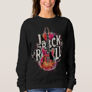 I Liebe Rock'n'Roll Electric Guitar Painting Sweatshirt