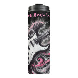 I Liebe Rock'n'Roll Electric Guitar Painting Thermosbecher