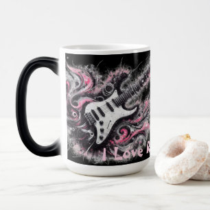 I Liebe Rock'n'Roll Electric Guitar Painting Verwandlungstasse