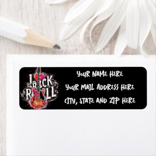 I Liebe Rock'n'Roll Electric Guitar Rücksendeadres (Insitu)