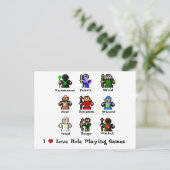 I Liebe-Rolle, die Spiele spielt Postkarte (Stehend Vorderseite)