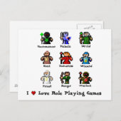 I Liebe-Rolle, die Spiele spielt Postkarte (Vorne/Hinten)