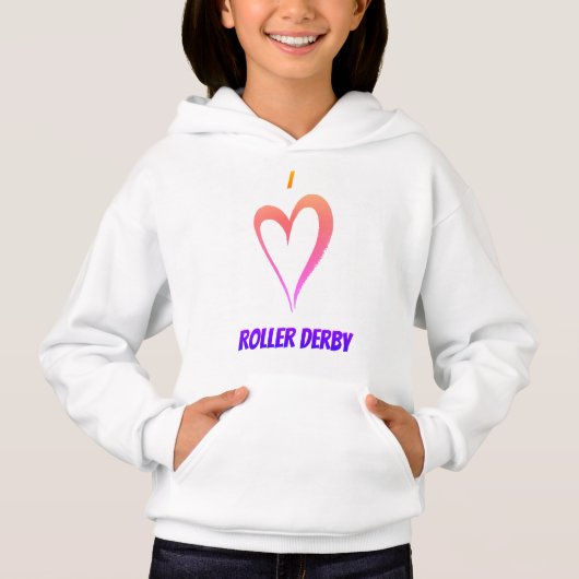 I Liebe Roller Derby - Kids Pullover Hoodie (Vorderseite)