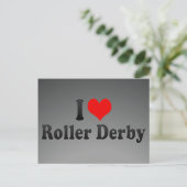 I Liebe Roller Derby Postkarte (Stehend Vorderseite)