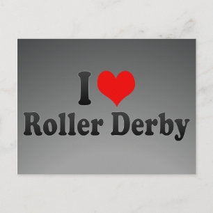 I Liebe Roller Derby Postkarte