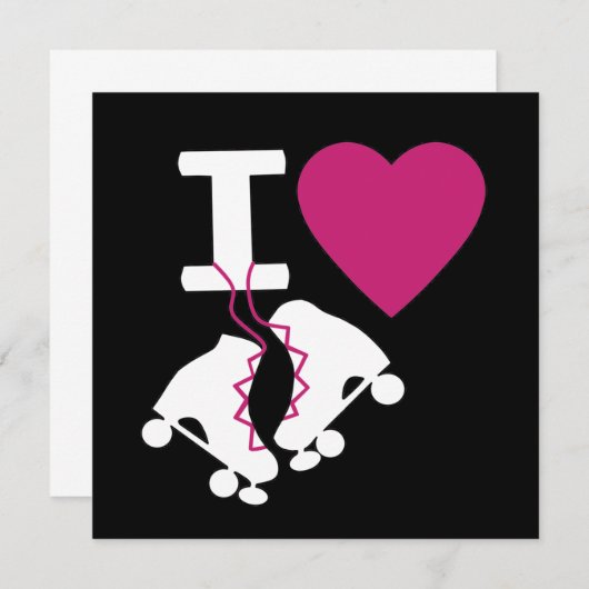 I Liebe Roller Skaten Einladung (Vorne/Hinten)