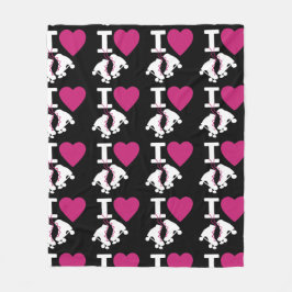 I Liebe Roller Skaten Fleecedecke