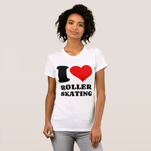 I LIEBE ROLLER SKATEN T-Shirt (Vorne ganz)
