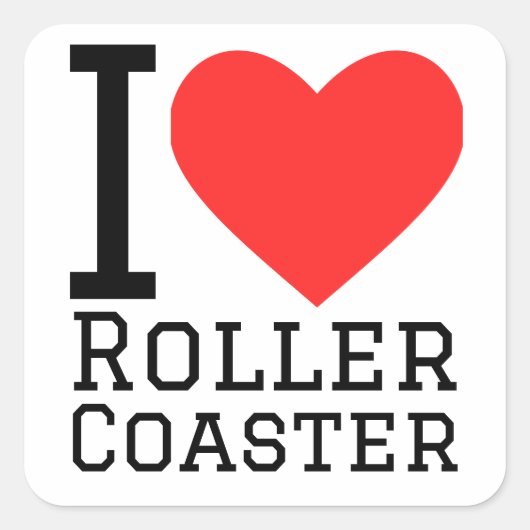 I Liebe Roller Untersetzer Quadratischer Aufkleber (Vorderseite)