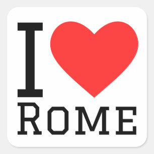 I Liebe Rom Quadratischer Aufkleber