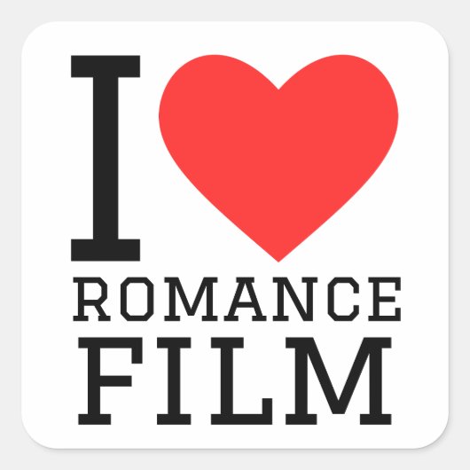 I Liebe Romance Film Quadratischer Aufkleber (Vorderseite)