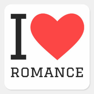 I Liebe Romance Quadratischer Aufkleber