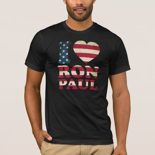 I Liebe-Ron Paul Flagge T-Shirt (Vorderseite)