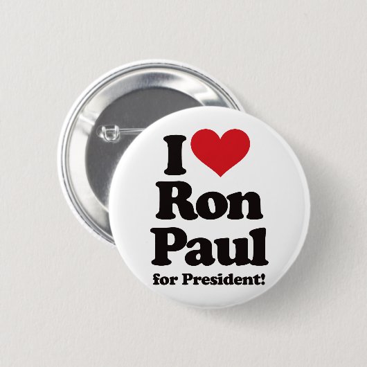 I Liebe Ron Paul für Präsidenten Button (Vorne & Hinten)