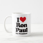 I Liebe Ron Paul für Präsidenten Kaffeetasse (Links)