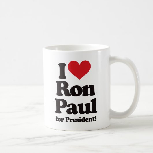 I Liebe Ron Paul für Präsidenten Kaffeetasse (Rechts)