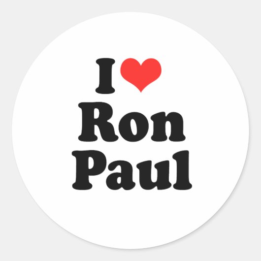 I Liebe Ron Paul Runder Aufkleber (Vorderseite)