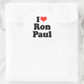 I Liebe Ron Paul Runder Aufkleber (Tasche)