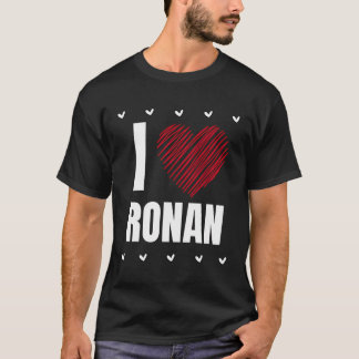 I Liebe Ronan Vorname Cooles Herz Funny Personali T-Shirt