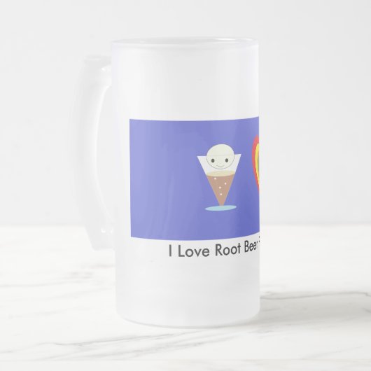 I Liebe Root Beer Floor Mattglas Bierglas (Vorderseite Links)