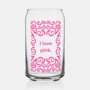 I Liebe Rosa Glas