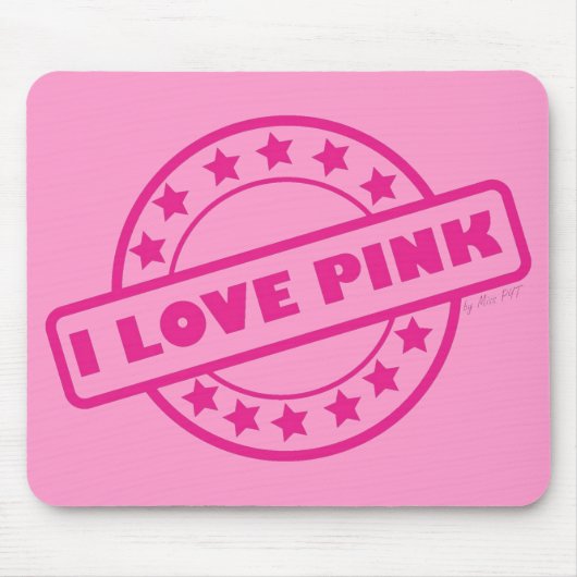 I Liebe-Rosa Mousepad (Vorne)