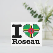 I Liebe Roseau Postkarte (Stehend Vorderseite)