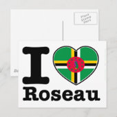 I Liebe Roseau Postkarte (Vorne/Hinten)