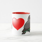 I Liebe Rot-aufgeblähte Papageien Tasse (Zentrum)