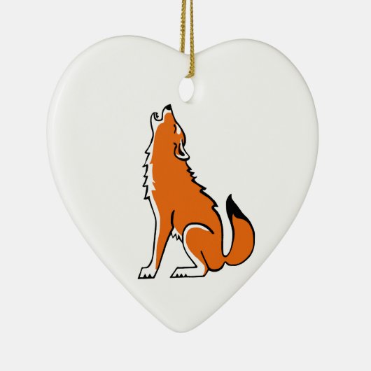 I Liebe Rote WOLVEN - Erhaltung - Natur - Keramik Ornament (Rechts)