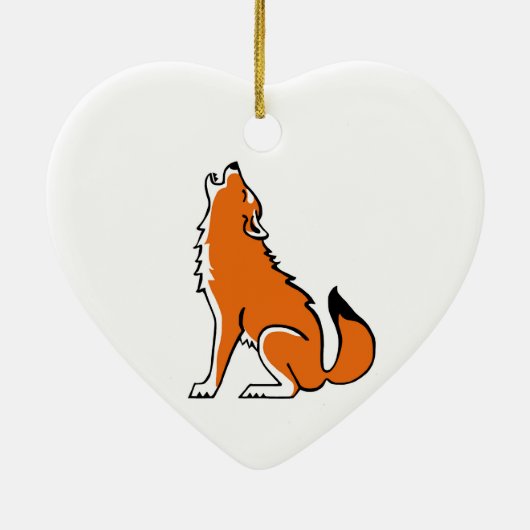 I Liebe Rote WOLVEN - Erhaltung - Natur - Keramik Ornament (Hinten)