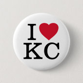 I Liebe — rotes Herz — Initialen oder Stadt hinzuf Button (Vorderseite)