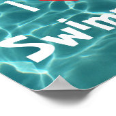 I Liebe Rotes Herz mit Aqua Pool Wasser Poster (Ecke)