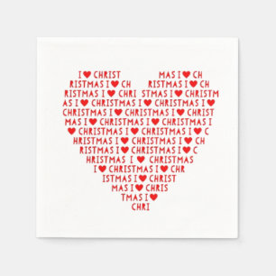 I Liebe Rotes Herz Weihnachten Christus Feiertag N Serviette