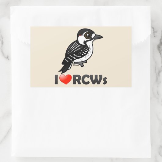 I Liebe Rotschnauziger Rechteckiger Aufkleber (Tasche)