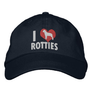 I Liebe Rotties Dark Bestickte Baseballkappe