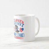 I Liebe Rotties und USA Kaffeetasse (VorderseiteRechts)