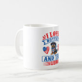I Liebe Rotties und USA Kaffeetasse (Vorderseite Links)