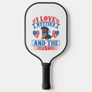 I Liebe Rotties und USA Pickleball Schläger