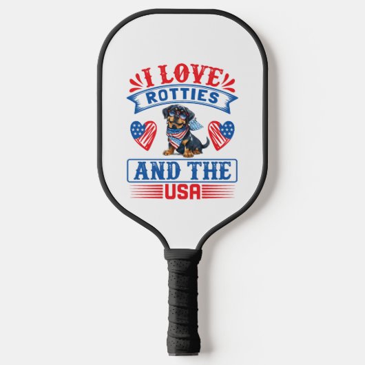 I Liebe Rotties und USA Pickleball Schläger (Vorderseite)