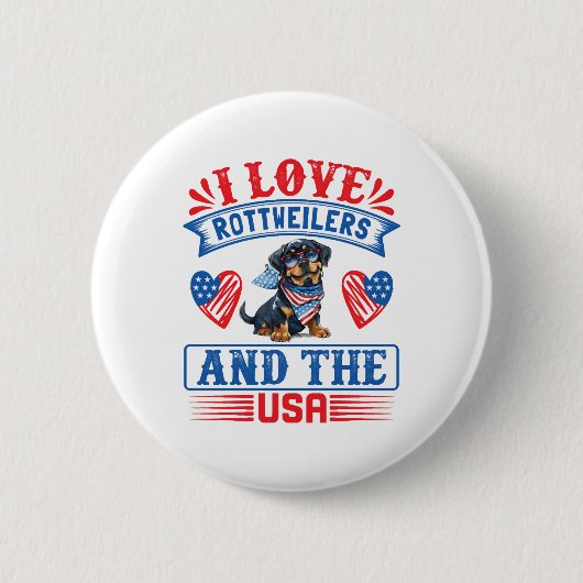 I Liebe Rottweilers und USA Button (Vorderseite)