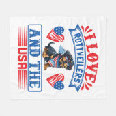 I Liebe Rottweilers und USA Fleecedecke (Vorderseite (Horizontal))