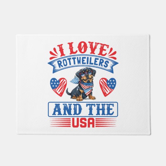 I Liebe Rottweilers und USA Fußmatte (Vorderseite)